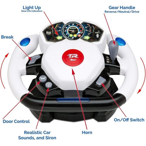  Top Race Remote Control Police Car, 4D Motion Gravity and Steering Wheel Control, 1:12 Scale, 2.4Ghz, with Lights, Sirens, Powered Doors, (TR-911)