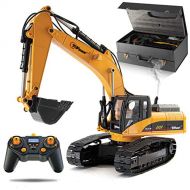 Top Race 23 Channel Hobby Remote Control Excavator, V4, Construction Vehicle RC Tractor, Full Metal Excavator Toy, Carries 180 Lbs, Diggs 1.1 Lbs Per Cubic Inch, Real Smoke, Use Wi