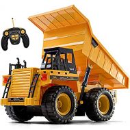 Top Race Remote Control Construction Dump Truck Toy, RC Dump Truck Toys, Construction Toys Vehicle, RC Truck Toys for 8,9,10,11,12 Year Old Boys and up, Toy Trucks 1:18 Scale, TR-1