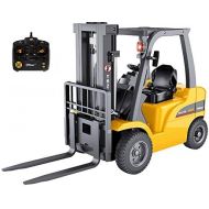 Top Race JUMBO Remote control forklift 13 Inch Tall, 8 Channel Full Functional Professional RC Forklift Construction Toys, High Powered Motors, 1:10 Scale - Heavy Metal - (TR-216)