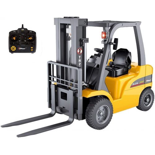  Top Race JUMBO Remote control forklift 13 Inch Tall, 8 Channel Full Functional Professional RC Forklift Construction Toys, High Powered Motors, 1:10 Scale - Heavy Metal - (TR-216)