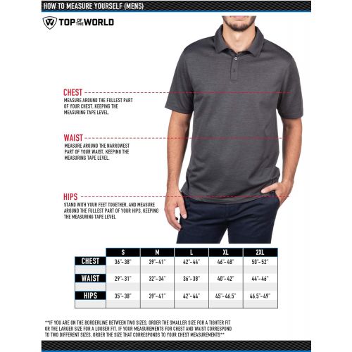 Top of the World NCAA Mens Dark Heather Carbon Polo