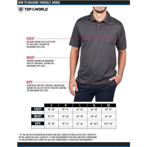  Top of the World NCAA Mens Team Color Carbon Polo