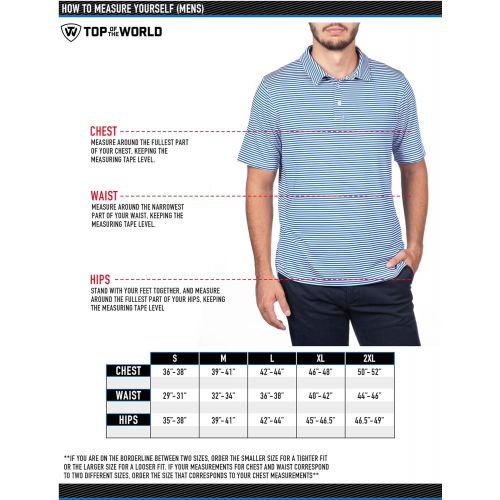  Top of the World NCAA Mens Team Color Stretch Bunker Polo