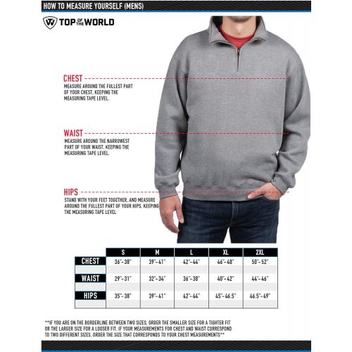  Top of the World NCAA Mens Team Color Classic Quarter Zip Pullover