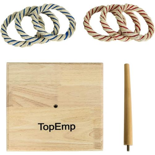  TopEmp Ring Toss Games with 6pcs Straw Rings Outdoor Fun Family Game for Backyard, Party or Office for Kids and Adults