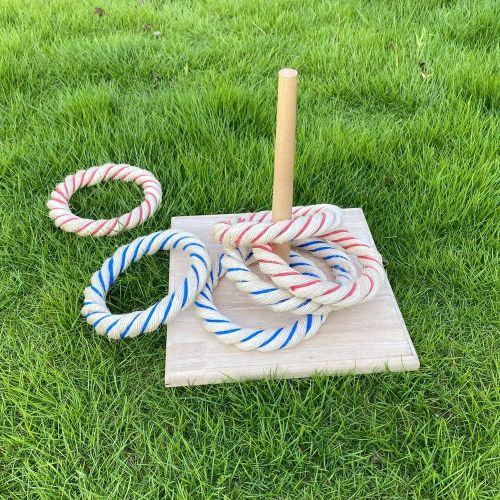  TopEmp Ring Toss Games with 6pcs Straw Rings Outdoor Fun Family Game for Backyard, Party or Office for Kids and Adults