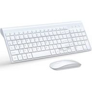 Wireless Keyboard and Mouse Ultra Slim Combo, TopMate 2.4G Silent Compact USB Mouse and Scissor Switch Keyboard Set with Cover, 2 AA and 2 AAA Batteries, for PC/Laptop/Windows/Mac