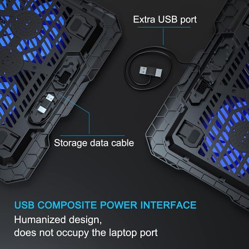  [아마존베스트]TopMate C302 10-15.6 Laptop Cooler Cooling Pad | Ultra Slim Portable 2 Quiet Big Fans 1300RPM with USB Line Built in | Simple and Easy Use Design