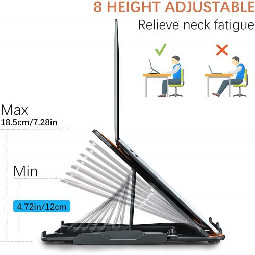  [아마존베스트]Laptop Stand TopMate Portable Laptop Riser, 360°Swivel Base Adjustable Eye-Level Ergonomic Design, Foldable Desktop Notebook Holder Mount with Phone Stand for Laptop Within 17