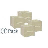TopNotch Outlet Storage Cube Organizer - Small Collapsible Storage Cube (4) Closet Organizers - Space Saver Storage Container With Handle - Under The Bed Storage Drawers