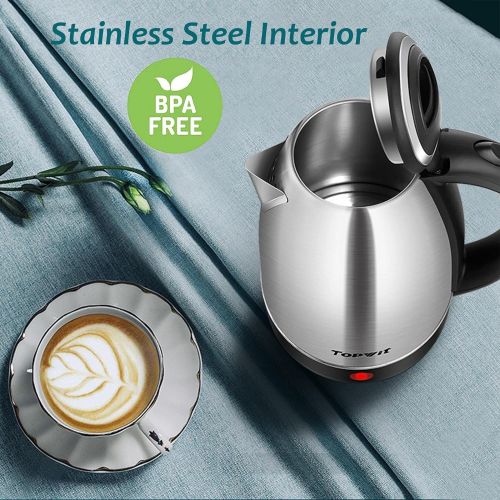  [아마존베스트]Topwit Electric Kettle Hot Water Kettle, Upgraded, 2 Liter Stainless Steel Coffee Kettle & Tea Pot, Water Warmer Cordless with Fast Boil, Auto Shut-Off & Boil Dry Protection