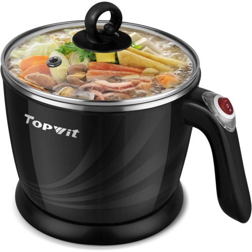  [아마존베스트]Topwit Electric Hot Pot Mini, 1.2 Liter Electric Cooker, Noodles Cooker, Electric Kettle with Multi-Function for Steam, Egg, Soup and Stew with Over-Heating Protection, Boil Dry Pr