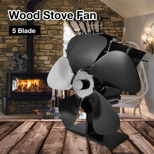  Topaty Heat Powered Stove Fan Wood Stove Fan Quiet Heat Powered Eco Fan 5 Blades Fireplace Fan for Wood Burner/Fireplace Eco Friendly and Efficient Heat Distribution