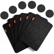 [아마존베스트]Topbooc Place Mats for Dinning Table Felt Placemats Set of 6 Place Mats and 6 Coaster Heat-Resistant Anti-Skid Washable Table Mats(12pcs Black)