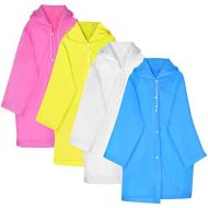[아마존베스트]Topbuti 4 Packs Reusable Kid Rain Coats, Portable Kid Children Rain Poncho, Kids Rain Wear for Outdoor Activities, Boys Girls Raincoat with Hoods and Sleeves
