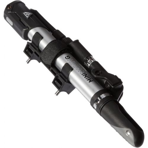  Topeak Mini Morph Pump with Gauge , Black, Silver, 26.5 x 5 x 2.8 cm / 10.4” x 2.0” x 1.1”