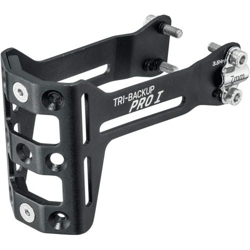  Topeak Tri-Backup Pro I, Aluminum Rear Hydration Bike Multi Mount on Saddle Parallel Rail Section for Triathlon Saddles, Black, 12.5 x 8 x 4.8 cm / 4.9” x 3.1” x 1.9”