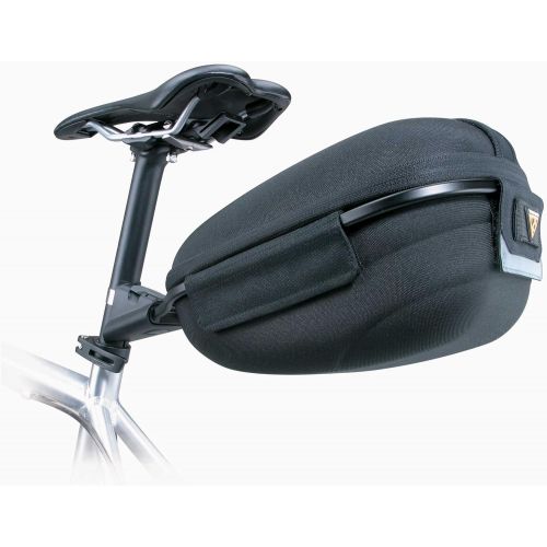  Topeak DynaPack Bike Seat Post Mount Bag with Fixer, Rain Cover, Black, 39 x 18 x 17 cm / 15.3” x 7.1” x 6.7” (Bag w/Frame)