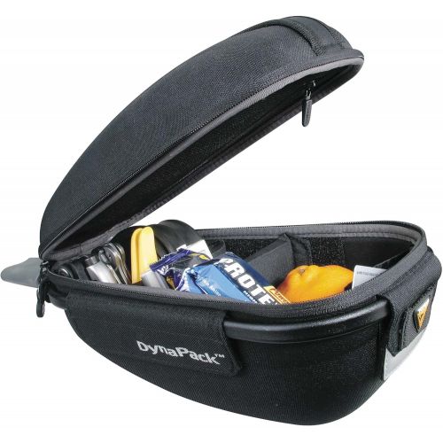  Topeak DynaPack Bike Seat Post Mount Bag with Fixer, Rain Cover, Black, 39 x 18 x 17 cm / 15.3” x 7.1” x 6.7” (Bag w/Frame)