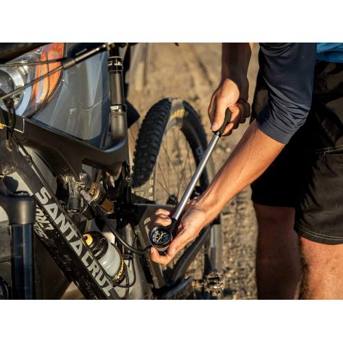  Topeak Pocket Shock DXG XL Bike Mini Pump, Long Version for Home/Shop use with dial Gauge 360 PSI/24.8 BAR