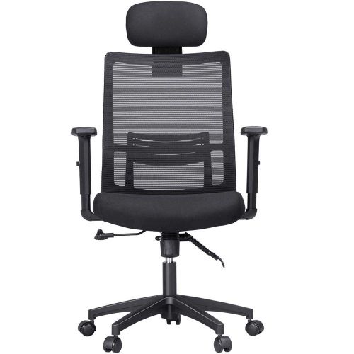  Topeakmart High Back Black Mesh Swivel Executive Office Chair with Adjustable ArmsHeadrest and Lumbar Support Office Task Chair Ergonomic Computer Chair