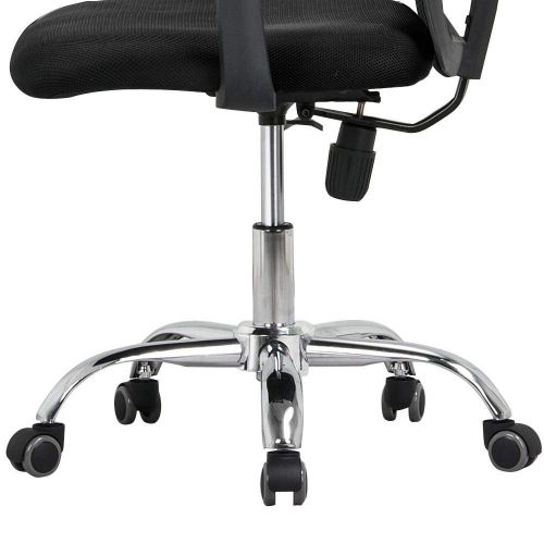  Topeakmart Black Mesh Fabric Office Chair High Back Computer Chair Swivel Executive Office Chair with Height Adjustable HeadrestSeat Cushion & Arms