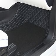 Topfit Customized Car Floor Mat for Model X 6 Seat(2nd Row Seat Without Middle Console) Black