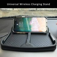 Topfit Wireless Charging Car Dashboard Phone Mount Pad Stand Base,No Slip Anti Skid Rubber Car Visor Dash Organizer Holder Tray Storage for Sunglasses,Key Chain,Coins,Pens,Cell Phone,GPS