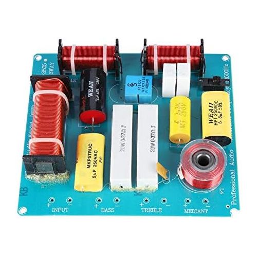  [아마존베스트]-Service-Informationen Topiky Frequency Divider, Tweeter Mediant Bass 3-Way Speakers Crossover Filter Audio Frequency Divider 300W for DIY KTV Stage Speaker