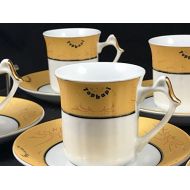 Topkapi  12-TLG Tassen-Set Gloria Gold, als Kaffee-Set, Tee-Set, Espresso-Set, Porzellan mit Golddekor, fuer 6 Personen