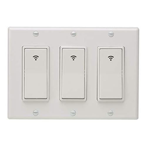  [아마존베스트]Topker Type 1/2/3 Gang AC 100-240V Smart WiFi LED Light Switch Wall Panel Mobile APP Remote Control for Alexa