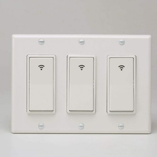  [아마존베스트]Topker Type 1/2/3 Gang AC 100-240V Smart WiFi LED Light Switch Wall Panel Mobile APP Remote Control for Alexa