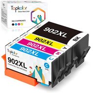 Topkolor 902xl Compatible HP 902 Ink Cartridges Replacement for HP 902 XL Ink Cartridge to use with HP Officejet Pro 6978 6968 6962 6958 6970 Printer(Black Cyan Magenta Yellow) 4-P