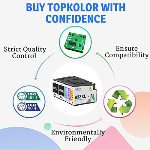  Topkolor Compatible HP Ink Cartridges Replacement for HP 932 XL 933 XL 932XL 933XL with Upgraded Chips for HP Officejet 6600 6100 6700 7110 7610 7612 Printers (2 Black,1 Cyan,1 Mag