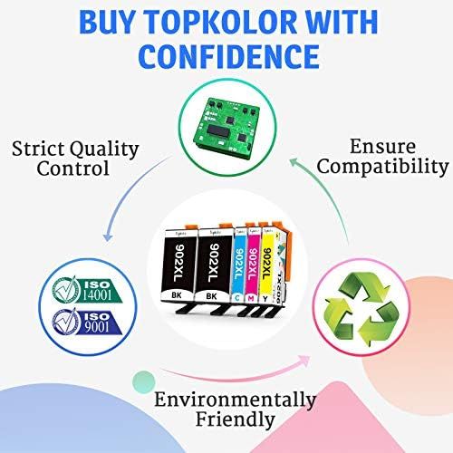  Topkolor Compatible Ink Cartridge Replacement for HP 902 XL 902XL Ink Cartridges to use with Officejet Pro 6978 6968 6970 6954 Printer (2Black, 1Cyan,1Magenta,1Yellow)