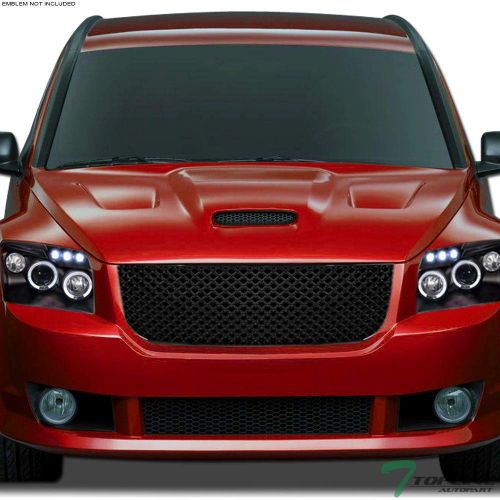  Topline_autopart Topline Autopart Black Mesh Front Hood Bumper Grill Grille ABS For 06/07-12 Dodge Caliber