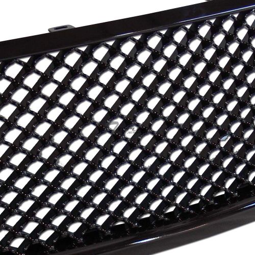  Topline_autopart Topline Autopart Black Mesh Front Hood Bumper Grill Grille ABS For 06/07-12 Dodge Caliber