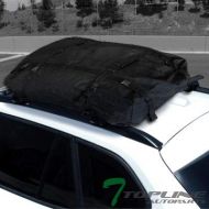 Topline_autopart Topline Autopart 50 Universal Black Square Window Frame Aluminum Roof Rail Rack Cross Bars + Cargo Carrier Waterproof Utility Bag