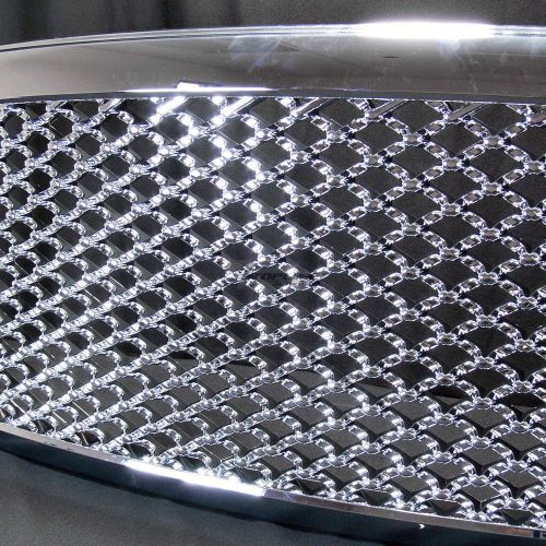  Topline_autopart Topline Autopart Chrome Sport Mesh Front Hood Bumper Grill Grille Cover 1PC For 09-12 Dodge Ram 1500