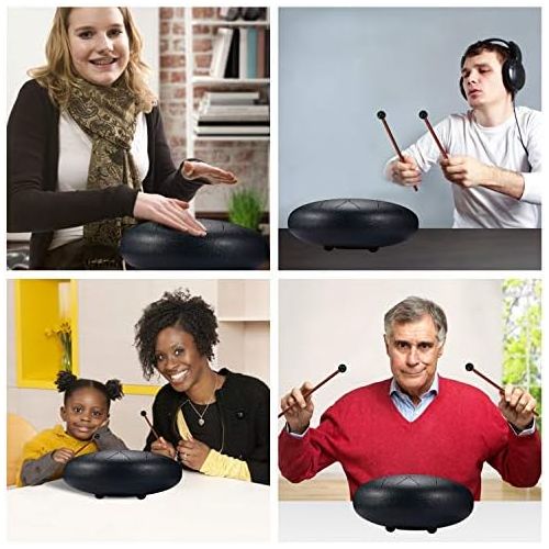  [아마존베스트]Topnaca Tongue Drum, Steel Tongue Drum, Hand Pan Drum Instrument with Drum Sticks, Note Sticks, Music Book, for Meditation / Yoga / Music Therapy / Camping