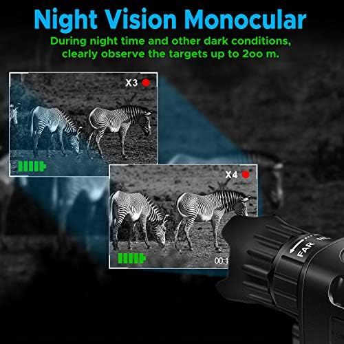  [아마존베스트]Topnaca Digital Infrared Night Vision Monocular, IR Night Vision Device for Bird Watching, Travel, Hunting with 1.5 Inch TFT LCD, Night Vision Telescope with 1M HD Photo & 960P Vid
