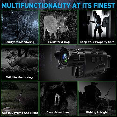  [아마존베스트]Topnaca Digital Infrared Night Vision Monocular, IR Night Vision Device for Bird Watching, Travel, Hunting with 1.5 Inch TFT LCD, Night Vision Telescope with 1M HD Photo & 960P Vid