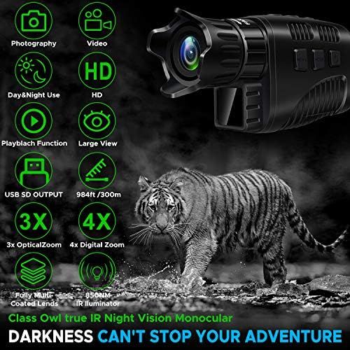  [아마존베스트]Topnaca Digital Infrared Night Vision Monocular, IR Night Vision Device for Bird Watching, Travel, Hunting with 1.5 Inch TFT LCD, Night Vision Telescope with 1M HD Photo & 960P Vid