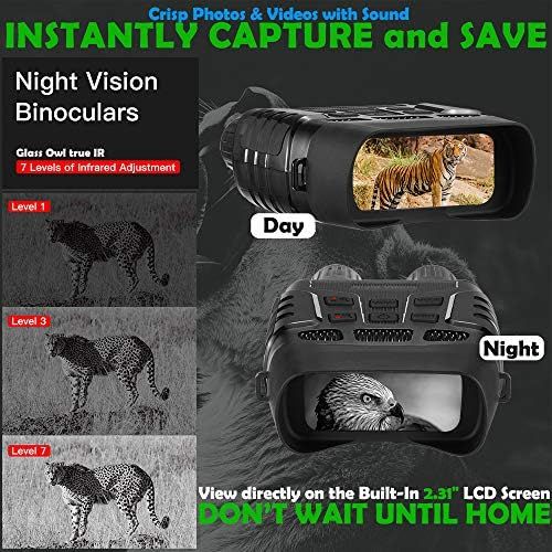  [아마존베스트]Topnaca Digital Infrared Night Vision Binoculars, IR Night Vision Device for Bird Watching, Travel, Hunting with 2.31 Inch TFT LCD, Night Vision Binoculars with 1M HD Photo & 960P Video fr