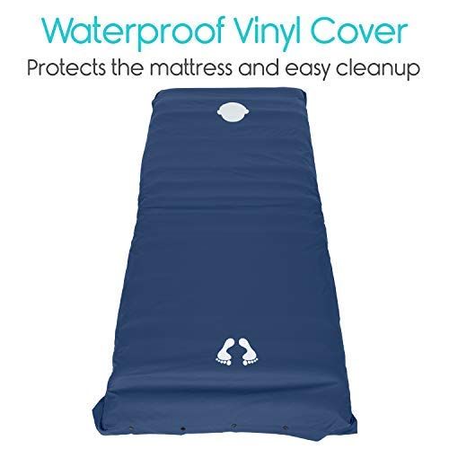  Topper mattress Vive Alternating Pressure Mattress 5 - Air Topper Pad for Bed Sore, Ulcer Prevention, Bedridden Treatment - Inflatable, Quiet Alternative Cover - Fits Hospital Bed - Includes Elect