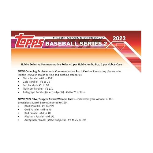  2023 Topps Series 2 Baseball Hobby Box (24 Packs/14 Cards: 1 Auto or Relic, 1 Silver Pack)