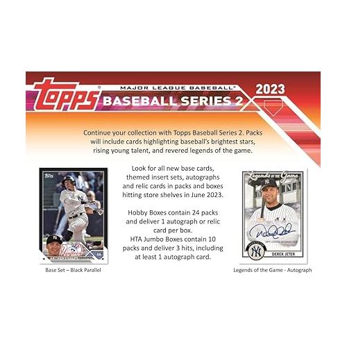  2023 Topps Series 2 Baseball Hobby Box (24 Packs/14 Cards: 1 Auto or Relic, 1 Silver Pack)