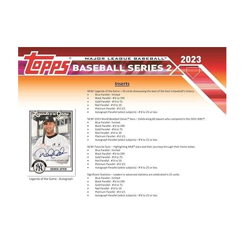  2023 Topps Series 2 Baseball Hobby Box (24 Packs/14 Cards: 1 Auto or Relic, 1 Silver Pack)