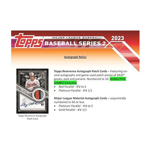  2023 Topps Series 2 Baseball Hobby Box (24 Packs/14 Cards: 1 Auto or Relic, 1 Silver Pack)